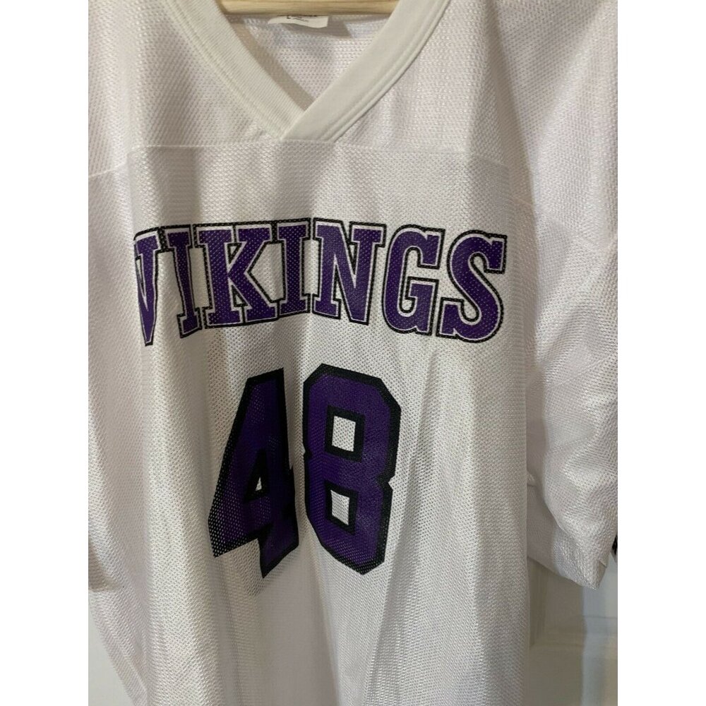 DA Vikings Jersey White Purple Men’s Sz‎ L No 48